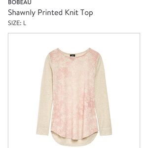 BOBEAU - Shawnly Printes Knit Top - Large - NWOT